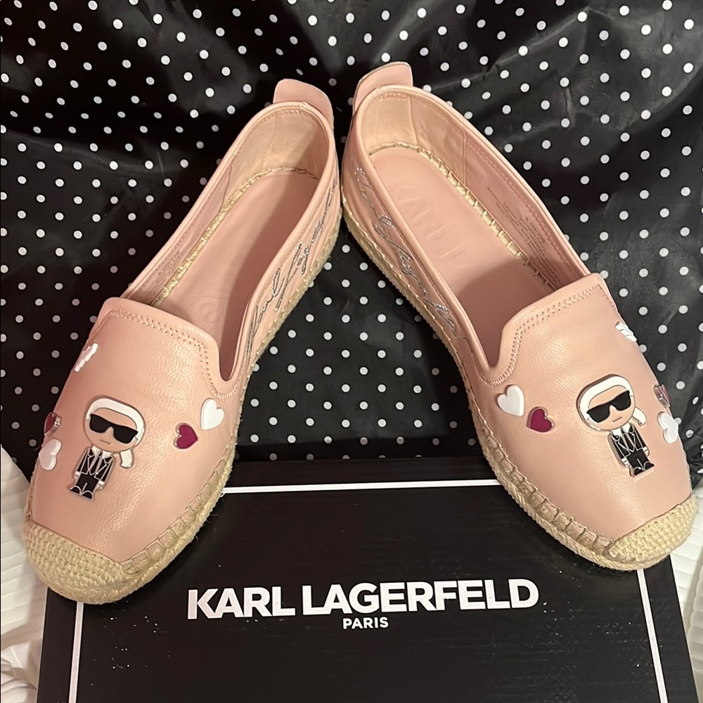 Karl Lagerfeld Pink Espadrilles with Iconic Design